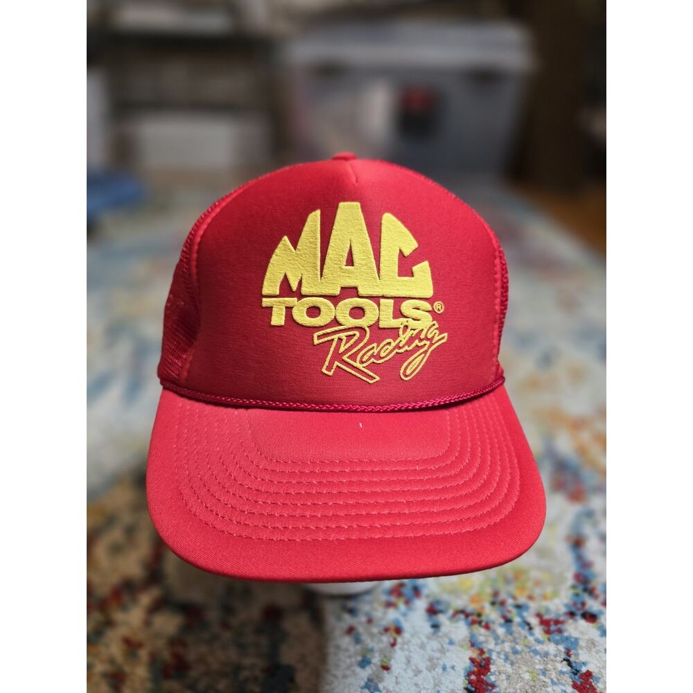 Vintage 90's Mac Tools Racing Mesh Snapback Trucker Hat Cap Ernie Ervin Nascar